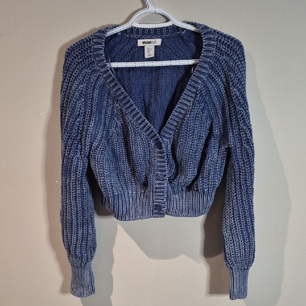 William Rast Blue Knit Cardigan